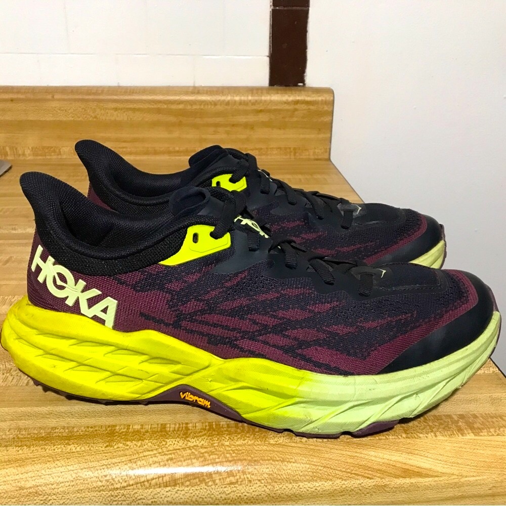 HOKA Women's Black and Yellow Running Shoes
